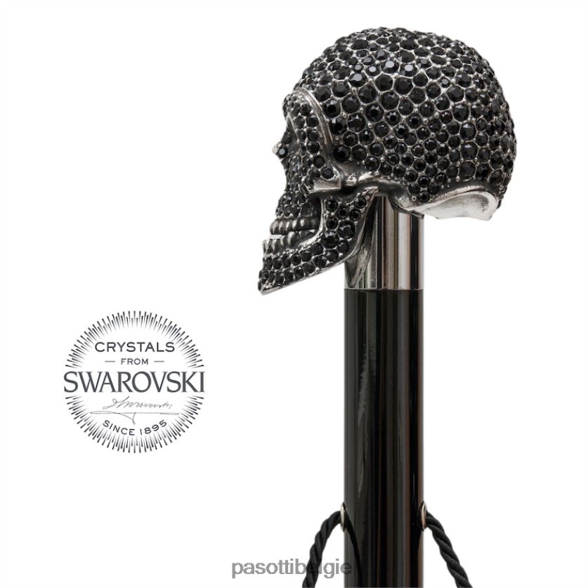 accessoires cs w333ne - zwarte swarovski schoenlepel met schedel PASOTTI VFHH4H322