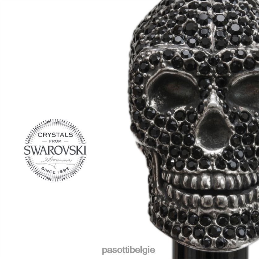 accessoires cs w333ne - zwarte swarovski schoenlepel met schedel PASOTTI VFHH4H322