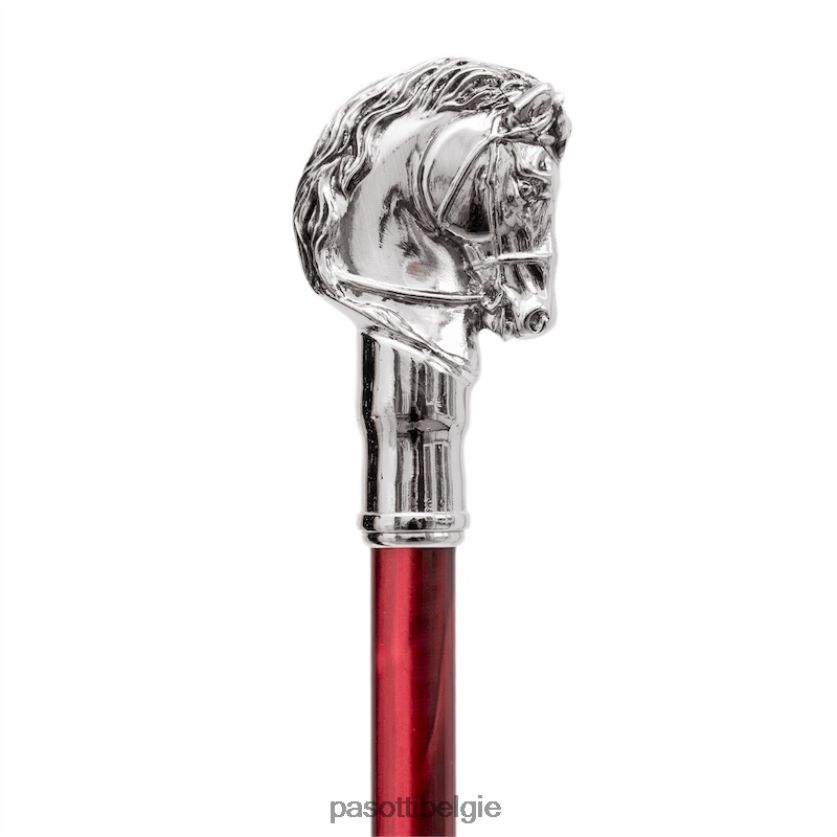accessoires cs w41pr - zilveren paardenschoenlepel, rode schacht PASOTTI VFHH4H289