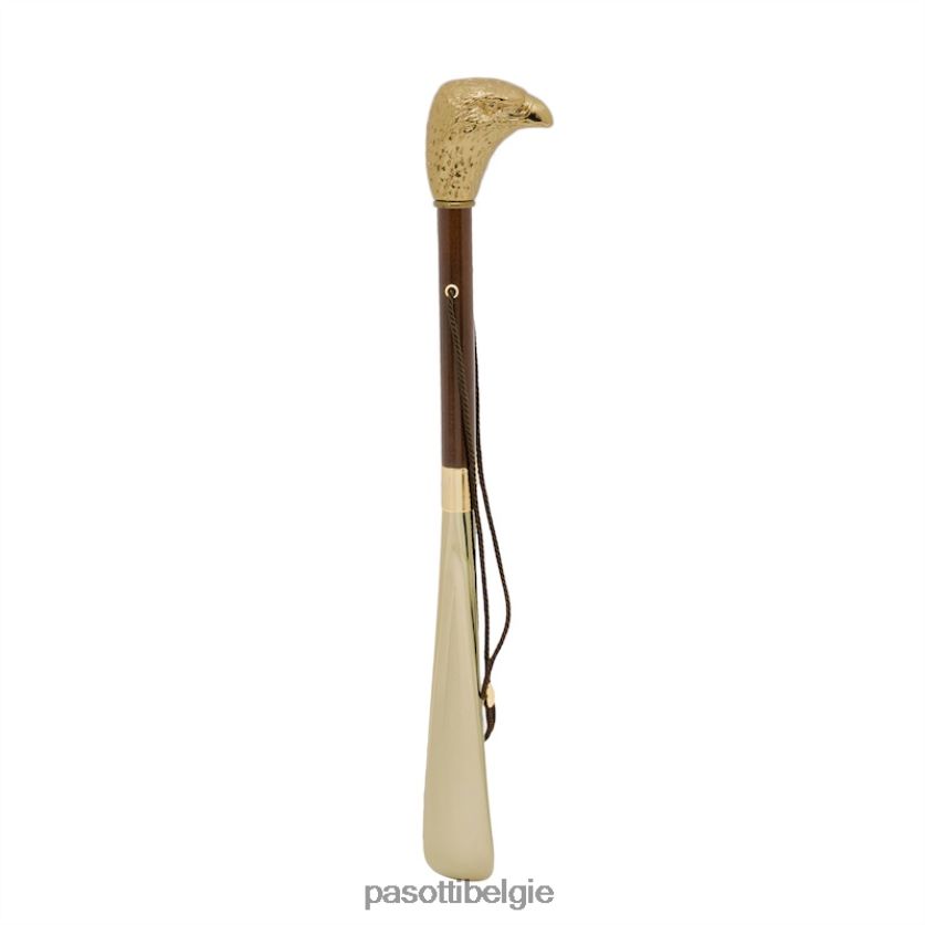 accessoires cs w85or-le - schoenlepel van gouden adelaar, schacht van bruin hout PASOTTI VFHH4H307