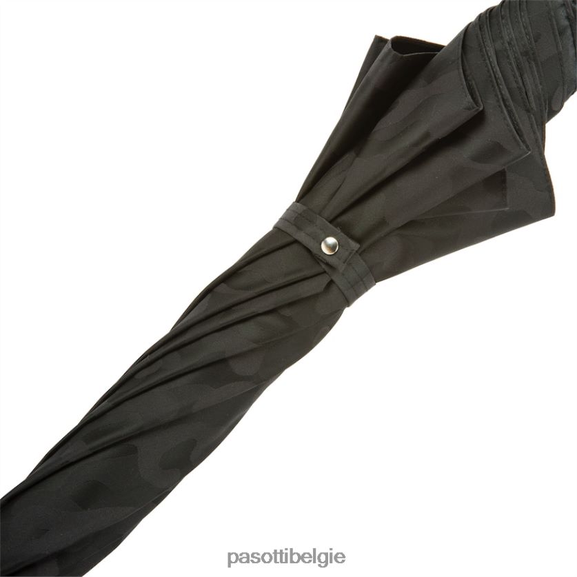 paraplu | 478 11780-142 h39t - zwarte camouflageparaplu, leren handvat met schedels PASOTTI VFHH4H63