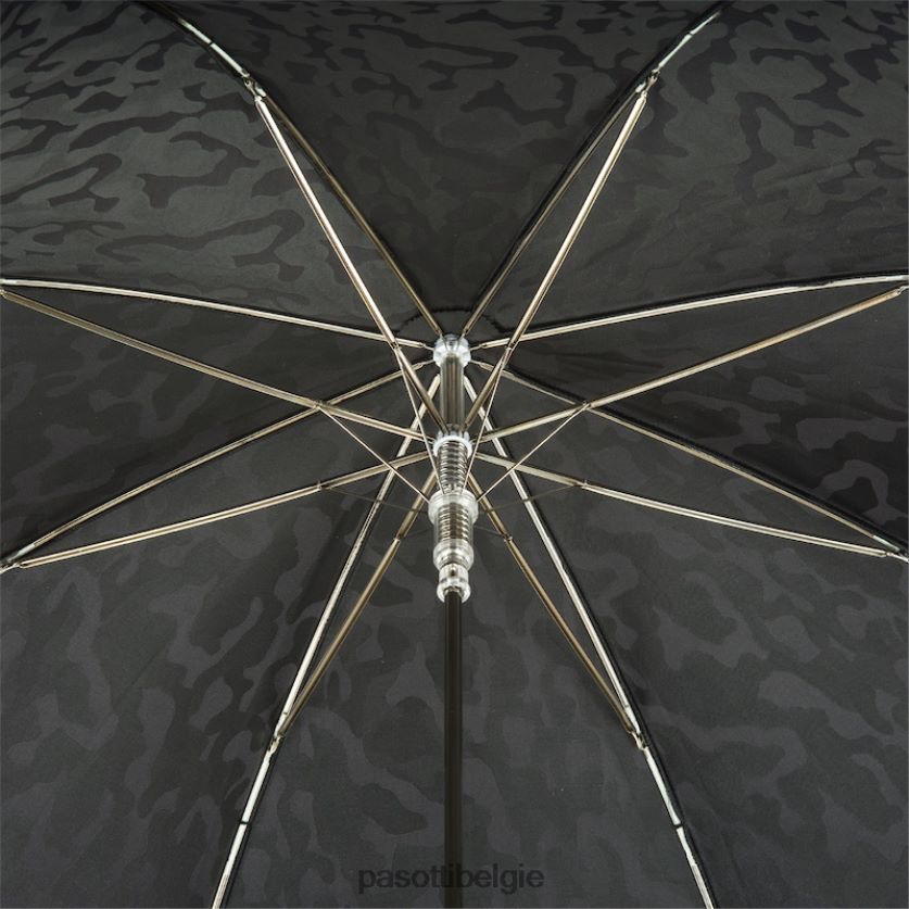 paraplu | 478 11780-142 h39t - zwarte camouflageparaplu, leren handvat met schedels PASOTTI VFHH4H63