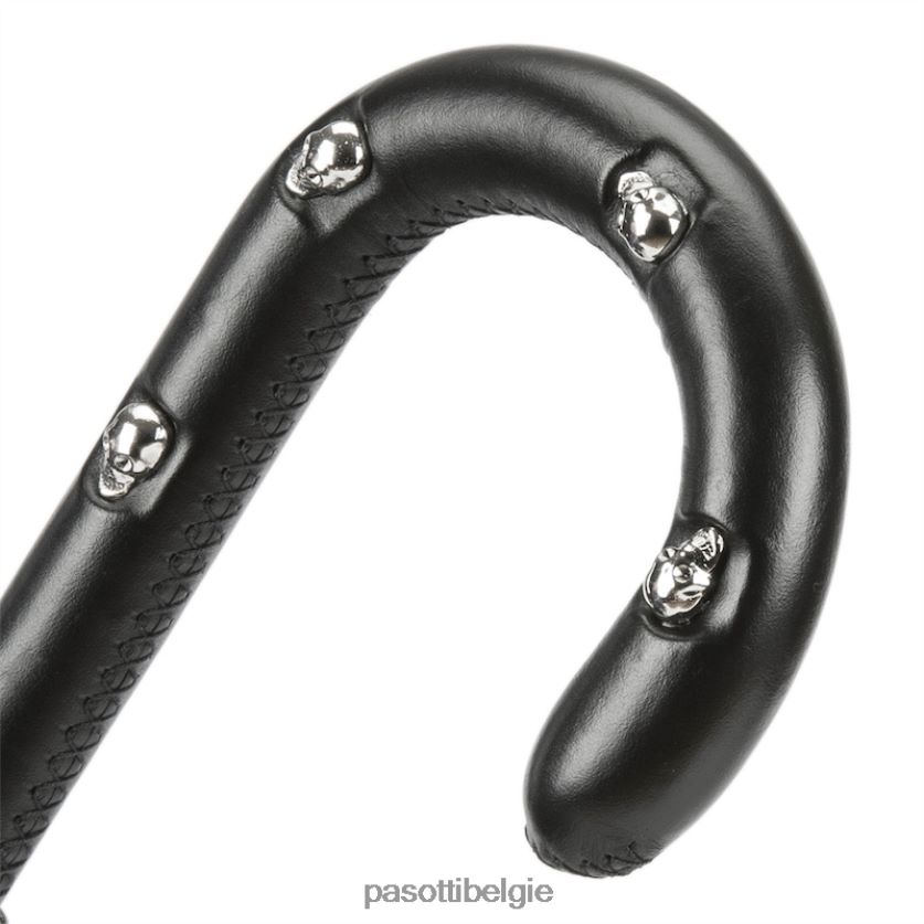 paraplu | 478 11780-142 h39t - zwarte camouflageparaplu, leren handvat met schedels PASOTTI VFHH4H63