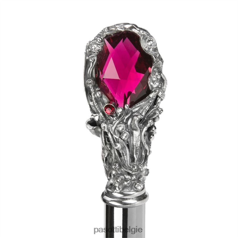 paraplu | 478 6768-1 w68 - zwarte paraplu met luxe rode edelsteenhandgreep PASOTTI VFHH4H6