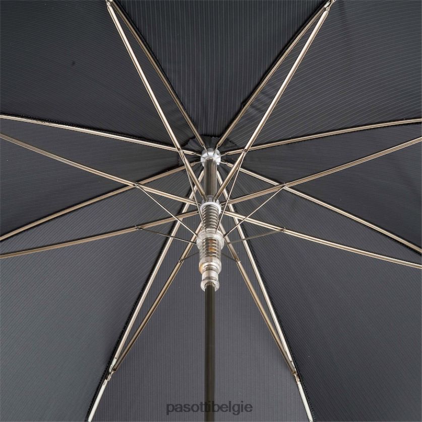 paraplu | 478 6768-1 w68blu - zwarte paraplu met luxe blauwe edelsteenhandgreep PASOTTI VFHH4H50