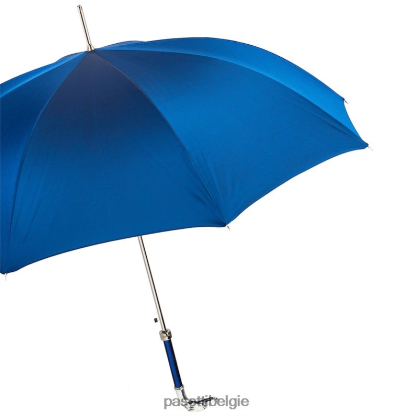 paraplu | 478 oxf-8 w39pb - blauwe paraplu, zilveren windhondhandvat PASOTTI VFHH4H80