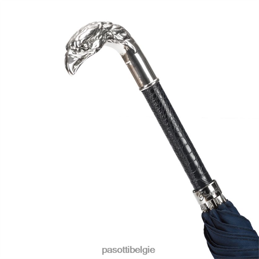 paraplu | 478fa oxf-14 w18c - blauwe paraplu, handvat van zilveren adelaar PASOTTI VFHH4H15