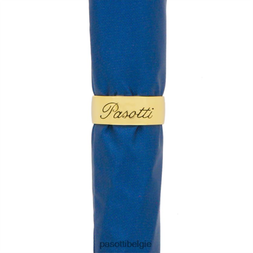 paraplu | 479fa oxf-8 w37pb - blauwe paraplu met gouden leeuwenhandvat PASOTTI VFHH4H23