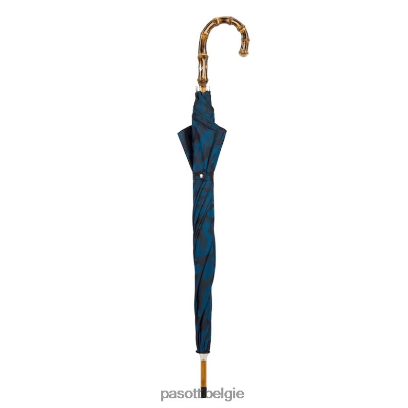 paraplu | 142 11780-126 b - marineblauwe camouflageparaplu met bamboe handvat PASOTTI VFHH4H146