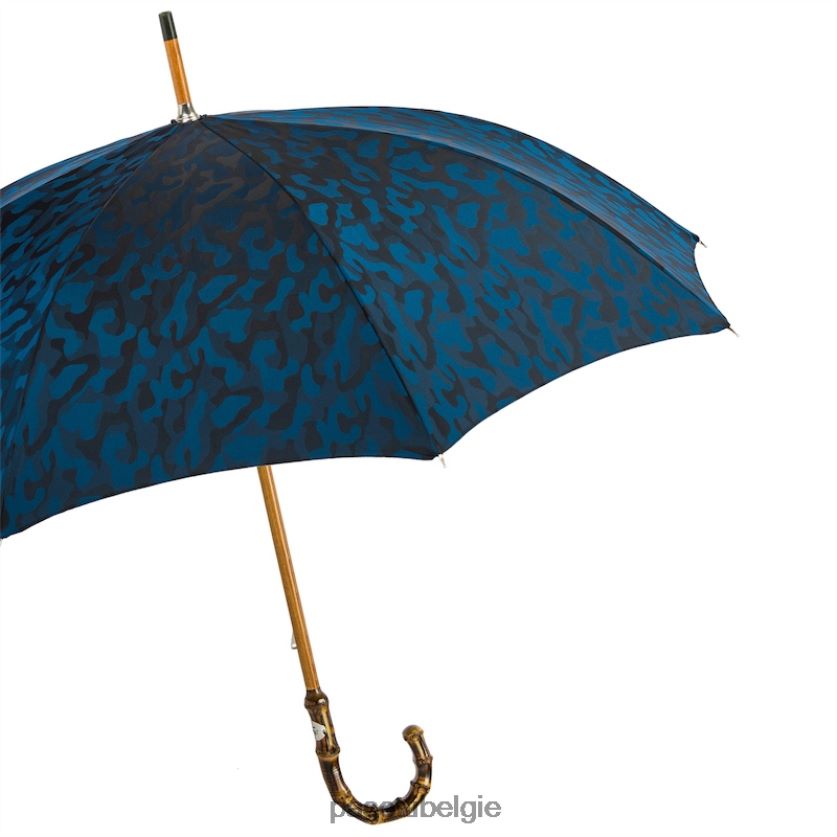 paraplu | 142 11780-126 b - marineblauwe camouflageparaplu met bamboe handvat PASOTTI VFHH4H146
