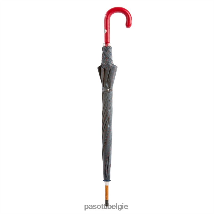paraplu | 142 51404-5 p - paraplu met rood leren handvat PASOTTI VFHH4H110