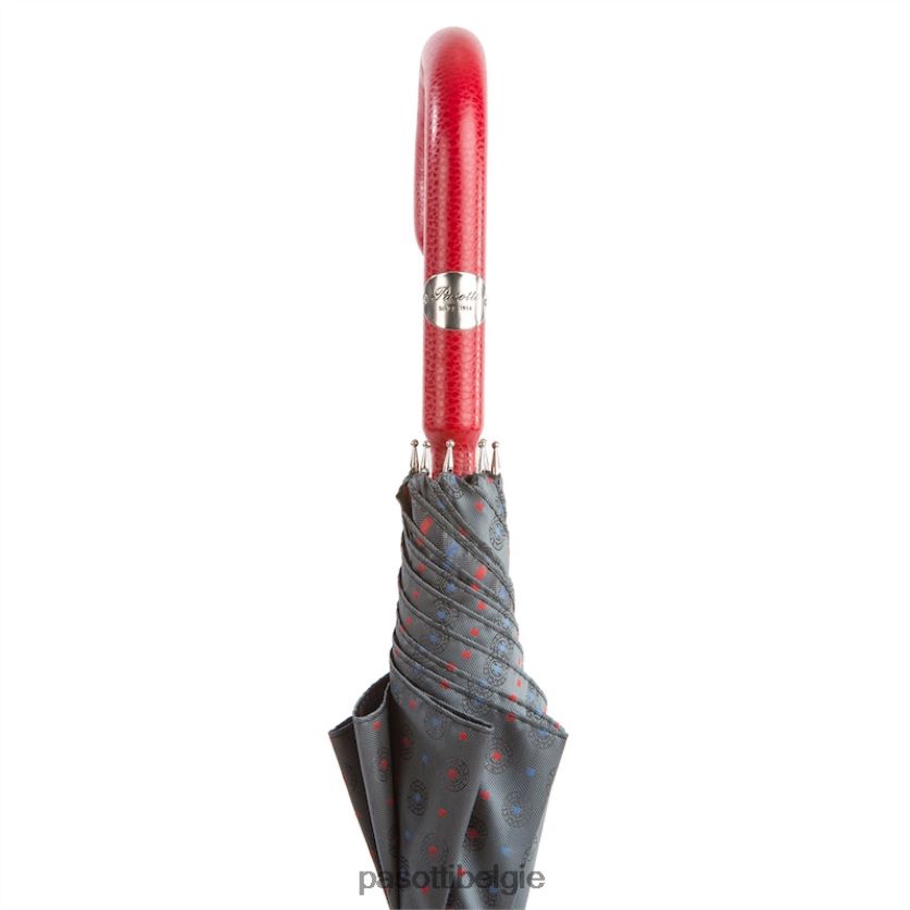 paraplu | 142 51404-5 p - paraplu met rood leren handvat PASOTTI VFHH4H110
