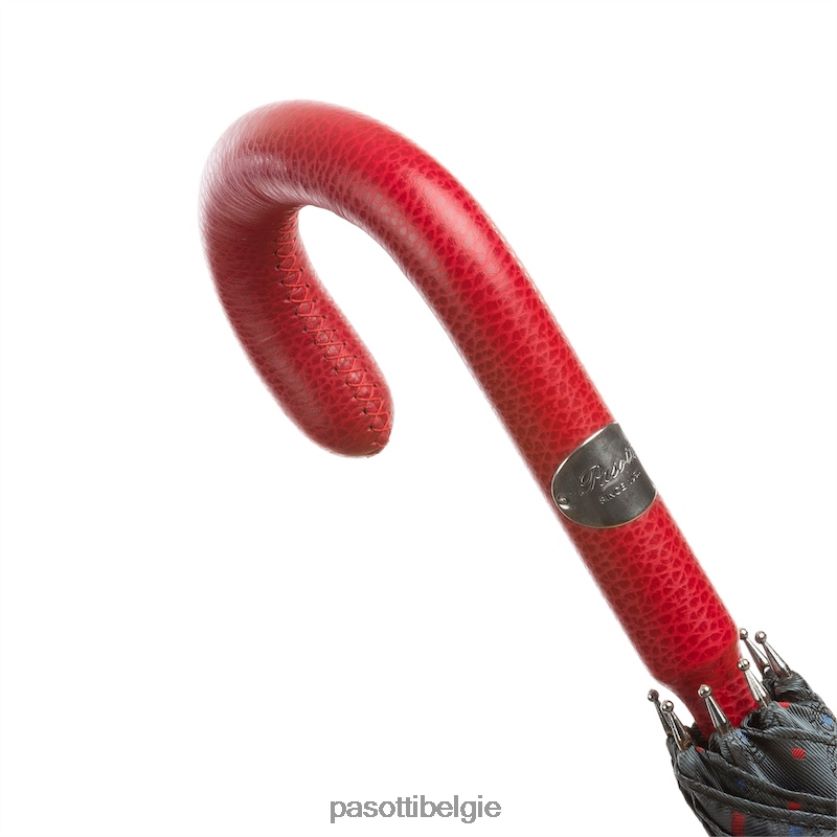 paraplu | 142 51404-5 p - paraplu met rood leren handvat PASOTTI VFHH4H110