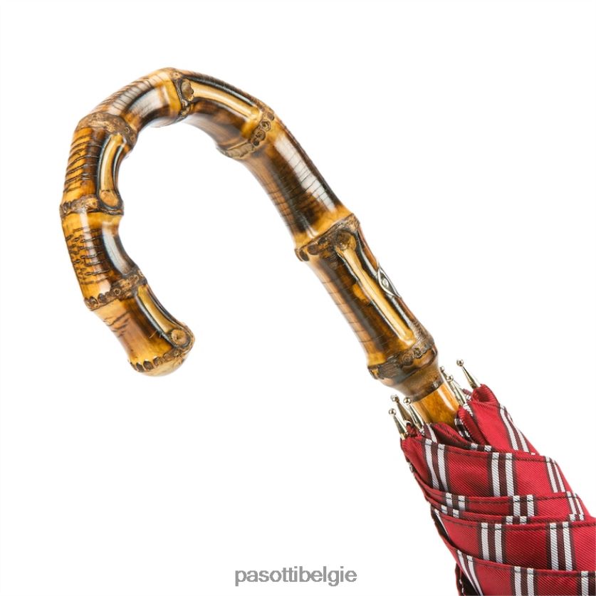 paraplu | 142 51880-2 b - klassieke gestreepte paraplu, bamboe handvat PASOTTI VFHH4H109