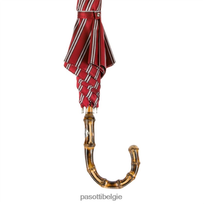 paraplu | 142 51880-2 b - klassieke gestreepte paraplu, bamboe handvat PASOTTI VFHH4H109