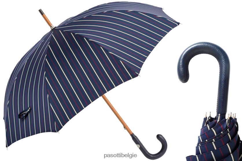 paraplu | 142 bruce-1 p - op maat gemaakte paraplu, marineblauw leren handvat PASOTTI VFHH4H138