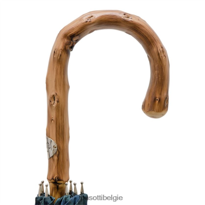 paraplu | 142 celtic-8 k - blauw geruite paraplu met houten handvat PASOTTI VFHH4H114