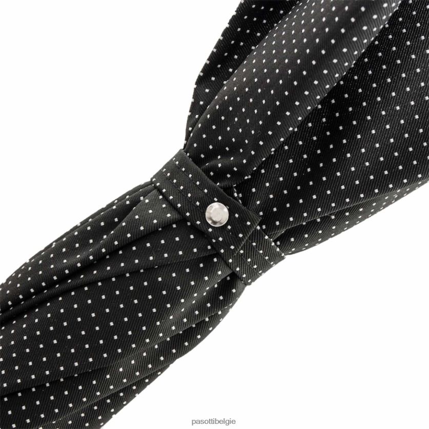 paraplu | 142 pto cn1 s - paraplu punto bianco, handvat van struisvogelleer PASOTTI VFHH4H108