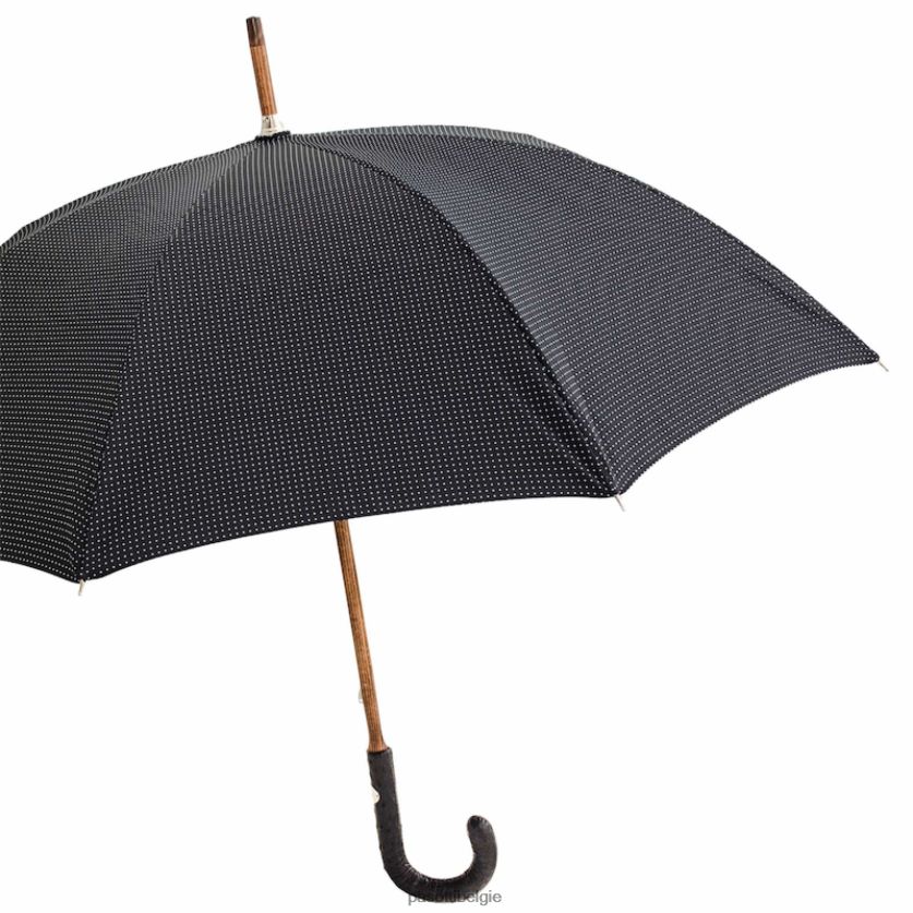 paraplu | 142 pto cn1 s - paraplu punto bianco, handvat van struisvogelleer PASOTTI VFHH4H108