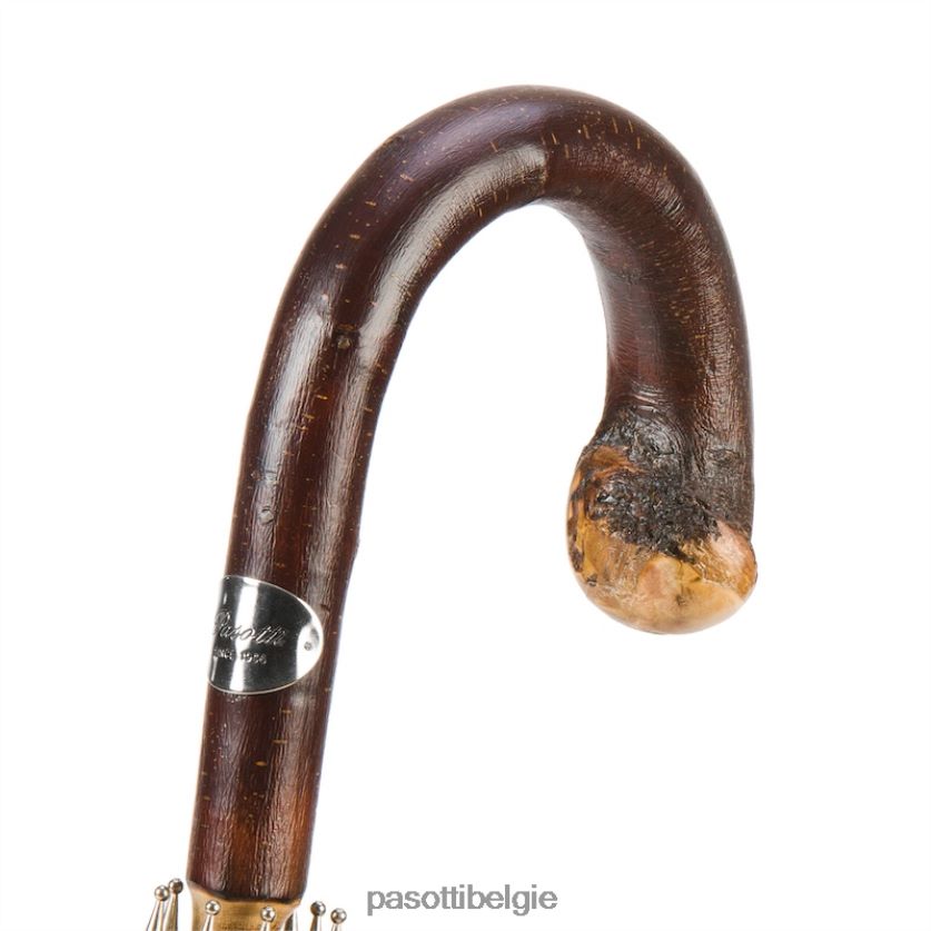 paraplu | 142 pto cn9 cbr - donkergroene houten paraplu met rode stippen PASOTTI VFHH4H142