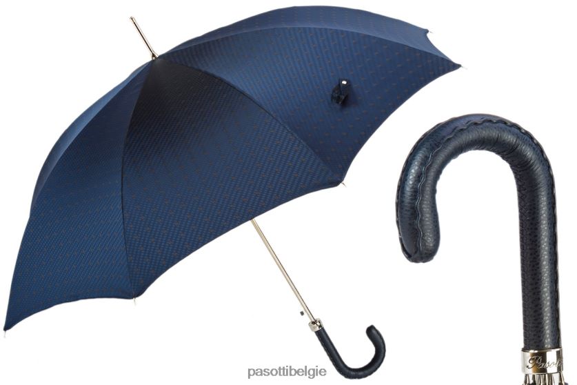 paraplu | 478 6279-3 n36 - paraplu met marineblauw leren handvat PASOTTI VFHH4H154