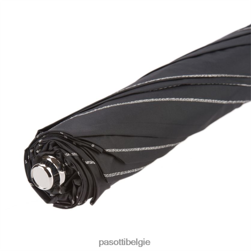 paraplu | 64 1094-1 h34 - opvouwbare paraplu met leren handvat met studs PASOTTI VFHH4H174