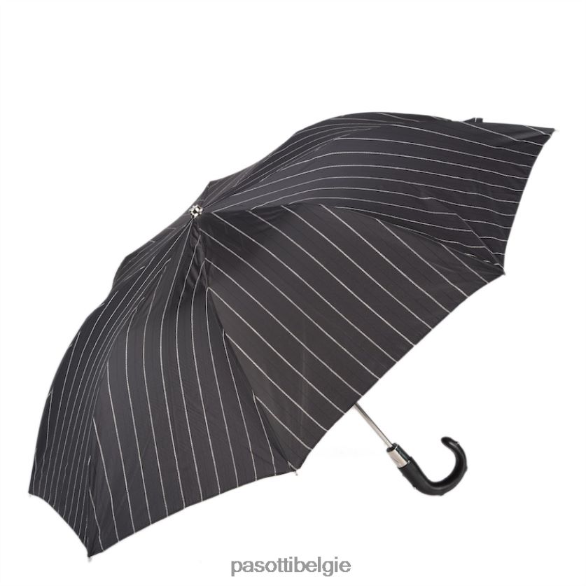 paraplu | 64 1094-1 h34 - opvouwbare paraplu met leren handvat met studs PASOTTI VFHH4H174