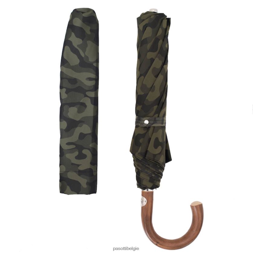 paraplu | 64 11780-254 c - camouflage opvouwbare paraplu, houten handvat PASOTTI VFHH4H194