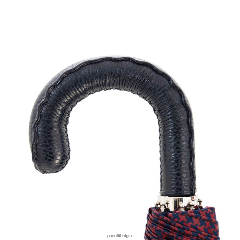 paraplu | 64 52682-2 n36 - rode en marineblauwe pied de poule opvouwbare paraplu PASOTTI VFHH4H164