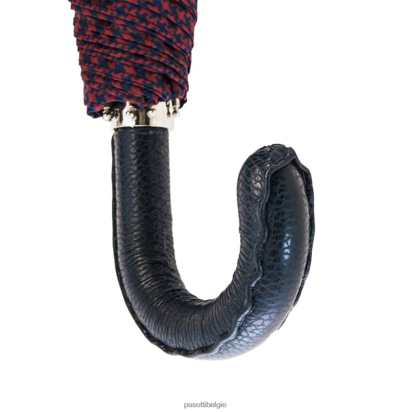 paraplu | 64 52682-2 n36 - rode en marineblauwe pied de poule opvouwbare paraplu PASOTTI VFHH4H164