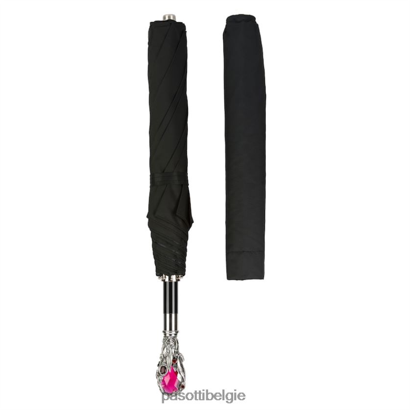 paraplu | 64 oxf-18 w68 - robijnrode luxe paraplu, handvat van rode edelsteen PASOTTI VFHH4H180