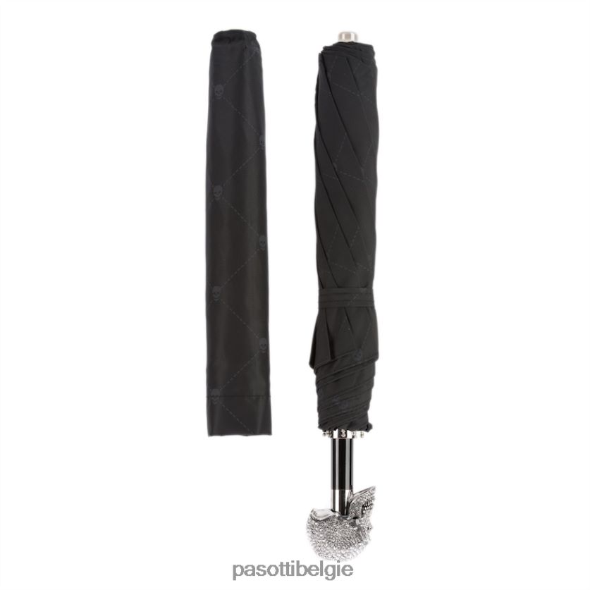 paraplu | 64 oxf-18te w333tr - swarovski opvouwbare paraplu met schedel PASOTTI VFHH4H159