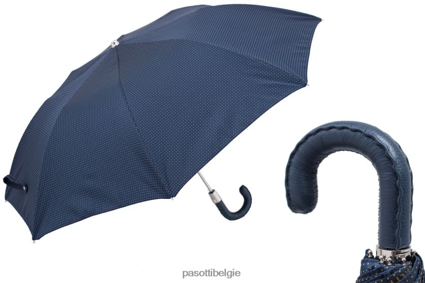 paraplu | 64 pto cn4 n36 - opvouwbare paraplu met leren handvat PASOTTI VFHH4H186