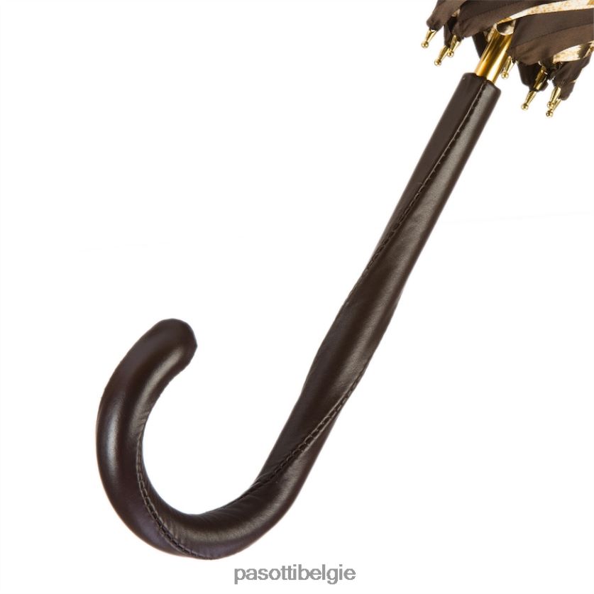 paraplu | 189 1409-61 z16 - bruine paraplu met tijgergestreepte binnenkant, dubbeldoek PASOTTI VFHH4H421