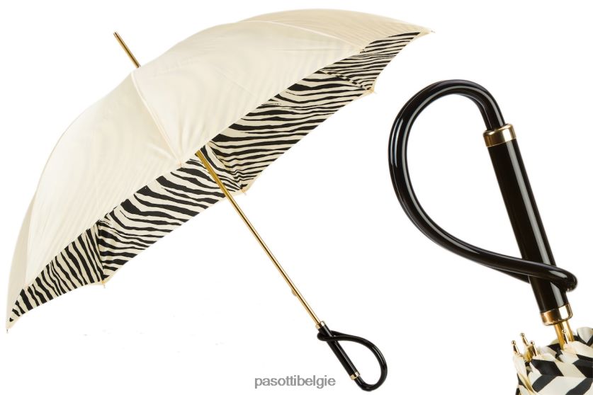 paraplu | 189 21028-55 a - ivoorkleurige paraplu met zebrine binnenkant, dubbeldoek PASOTTI VFHH4H419