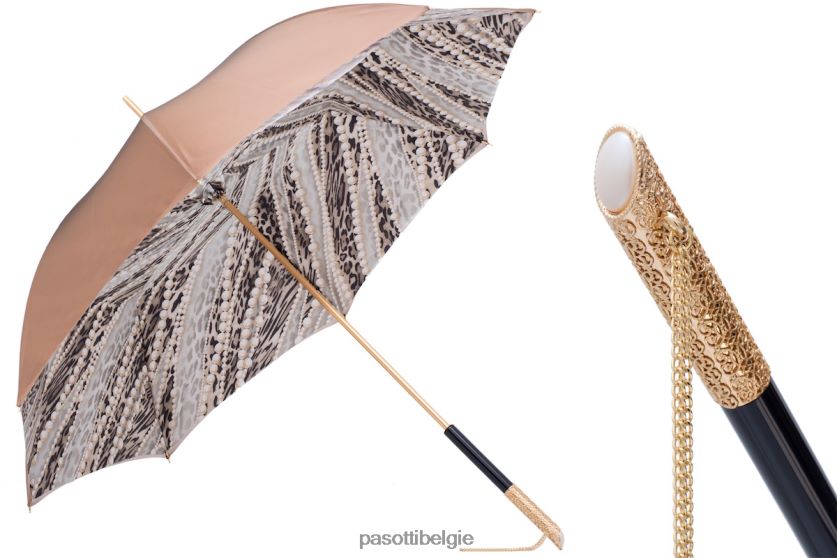 paraplu | 189 5a003-31 u5 - paraplu met lichtgouden parelprint, dubbeldoek PASOTTI VFHH4H433