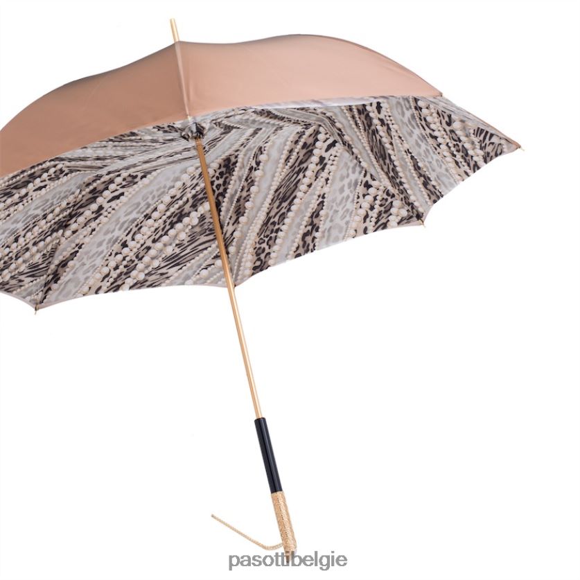 paraplu | 189 5a003-31 u5 - paraplu met lichtgouden parelprint, dubbeldoek PASOTTI VFHH4H433