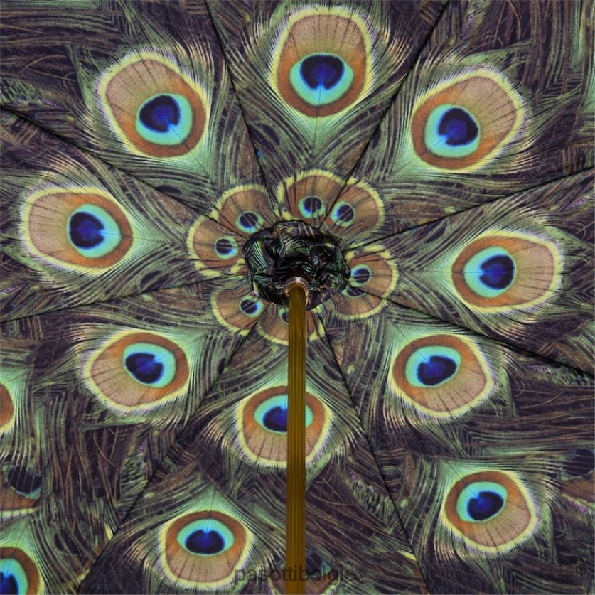 paraplu | 189 hawaii p5 - zwarte paraplu met pauwbinnenwerk, dubbeldoek PASOTTI VFHH4H415