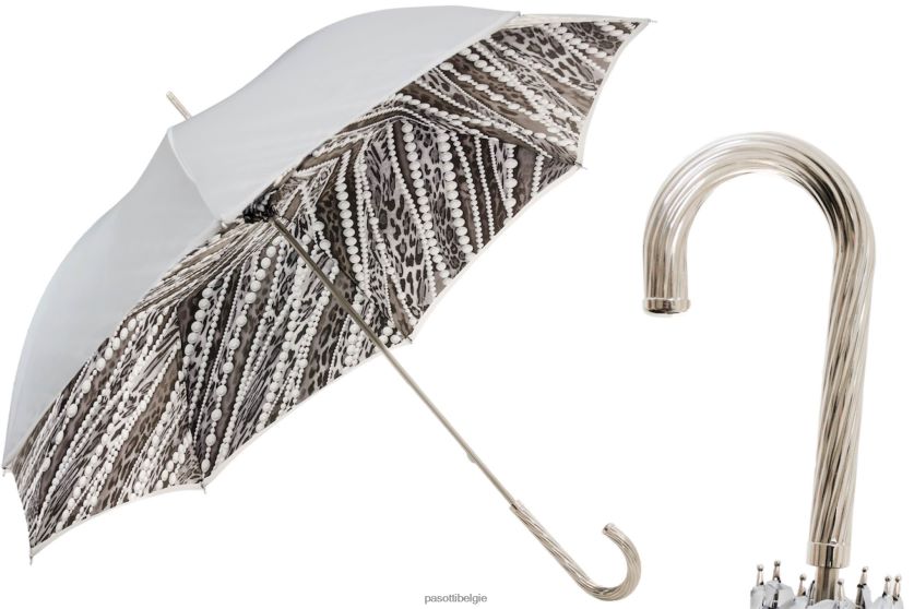 paraplu | 189n 5a003-34 g2 - paraplu met grijze parels en luipaardprint PASOTTI VFHH4H404