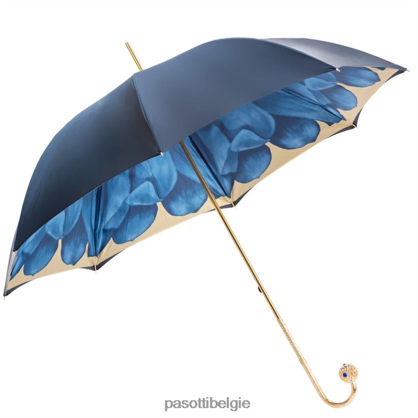 paraplu | 189 21065-13 p17 - luxe blauwe dahliaparaplu, dubbeldoek PASOTTI VFHH4H337