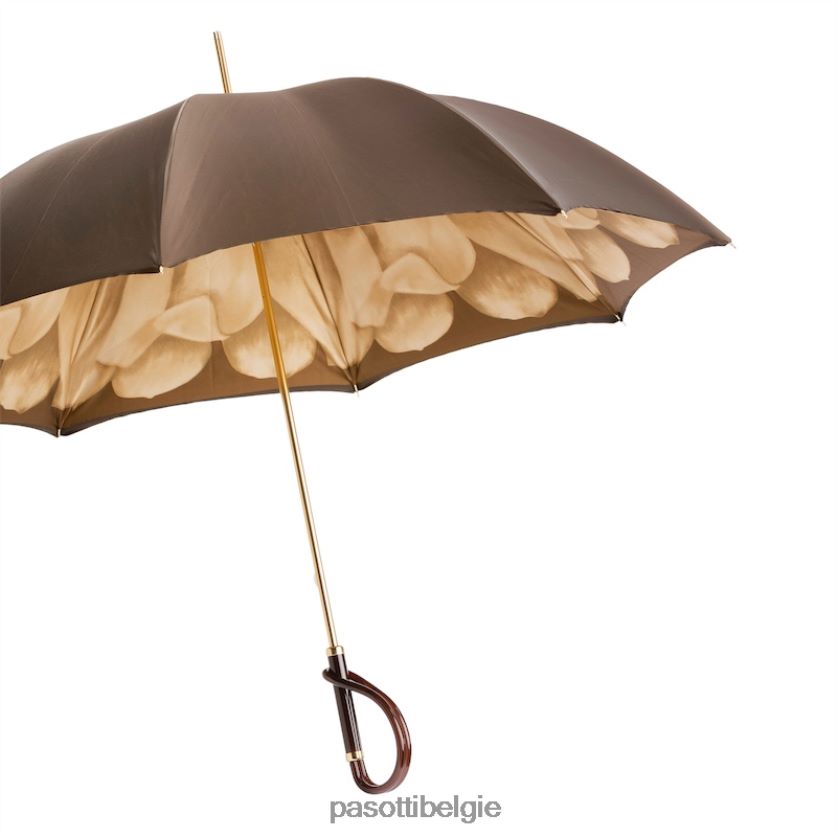 paraplu | 189 21065-40 a - bruine dahliaparaplu, dubbeldoek PASOTTI VFHH4H371