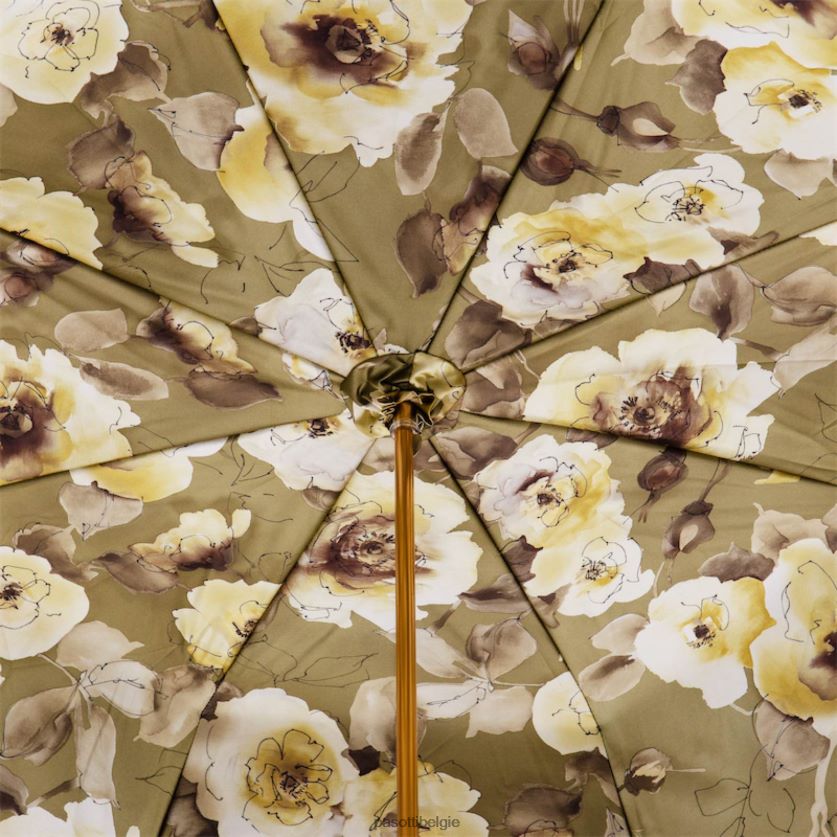 paraplu | 189 55975-22 p34 - kaki paraplu met bloemen en glitters PASOTTI VFHH4H346