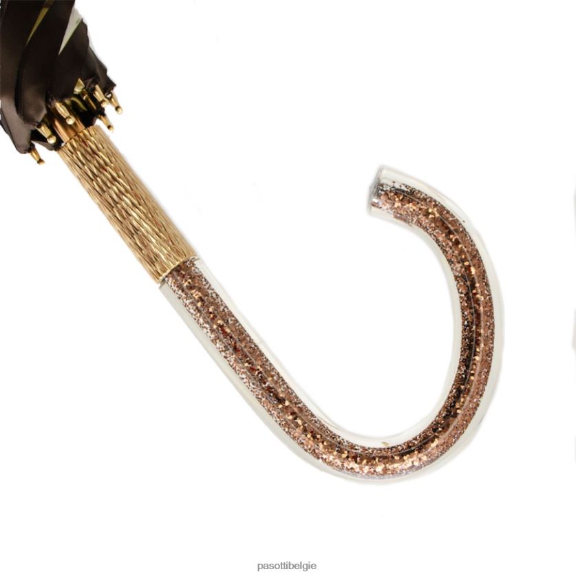 paraplu | 189 55975-22 p34 - kaki paraplu met bloemen en glitters PASOTTI VFHH4H346