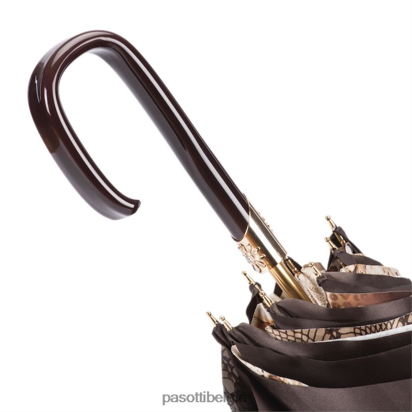 paraplu | 189 58303-16 f38 - bruin gebloemde paraplu, dubbeldoek PASOTTI VFHH4H379