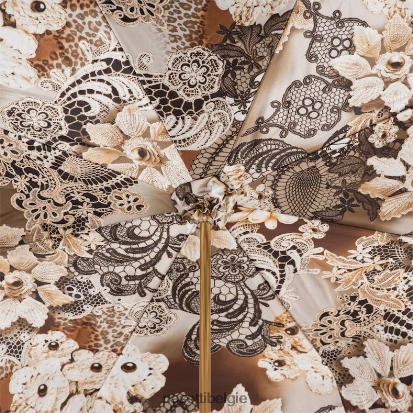 paraplu | 189 58303-16 f38 - bruin gebloemde paraplu, dubbeldoek PASOTTI VFHH4H379