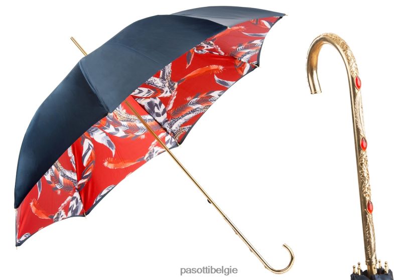 paraplu | 189 58574-69 c22 - Paraplu met verenprint PASOTTI VFHH4H383