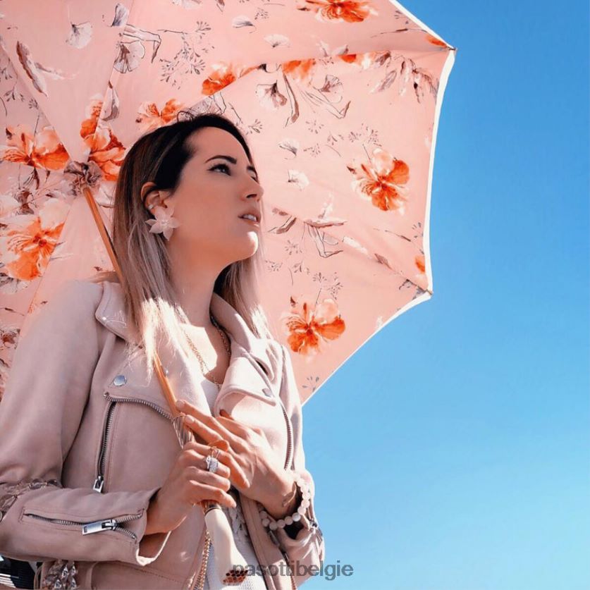 paraplu | 189 5f211-8 s7 - ivoorkleurige en roze gebloemde paraplu PASOTTI VFHH4H339