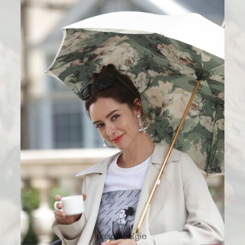 paraplu | 189 5r316-6 p5 - ivoren paraplu met bloemen erin PASOTTI VFHH4H367