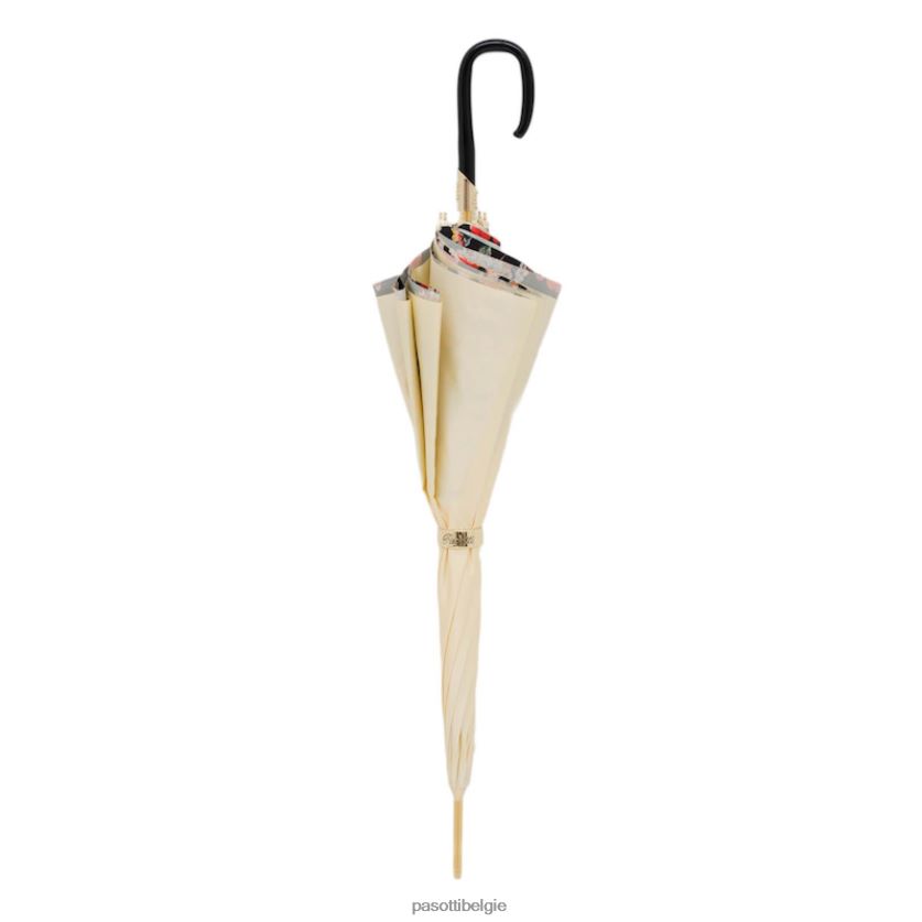 paraplu | 189 5y259-8 f38 - crèmekleurige paraplu met bloemen, dubbeldoek PASOTTI VFHH4H359