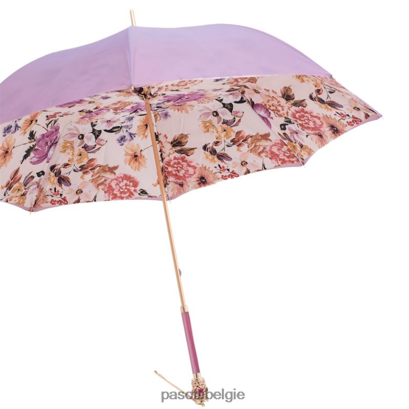 paraplu | 189 9a436-9 f30pf - paraplu met lichtpaarse bloemen PASOTTI VFHH4H335